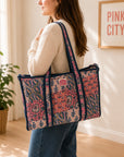 Pink Patchwork Midi Tote