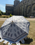Jaipur Blue - Block Print, Wooden Parasol 2m