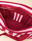 Burgundy Stripe Large Tote