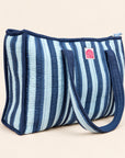 Navy Stripe Large Tote