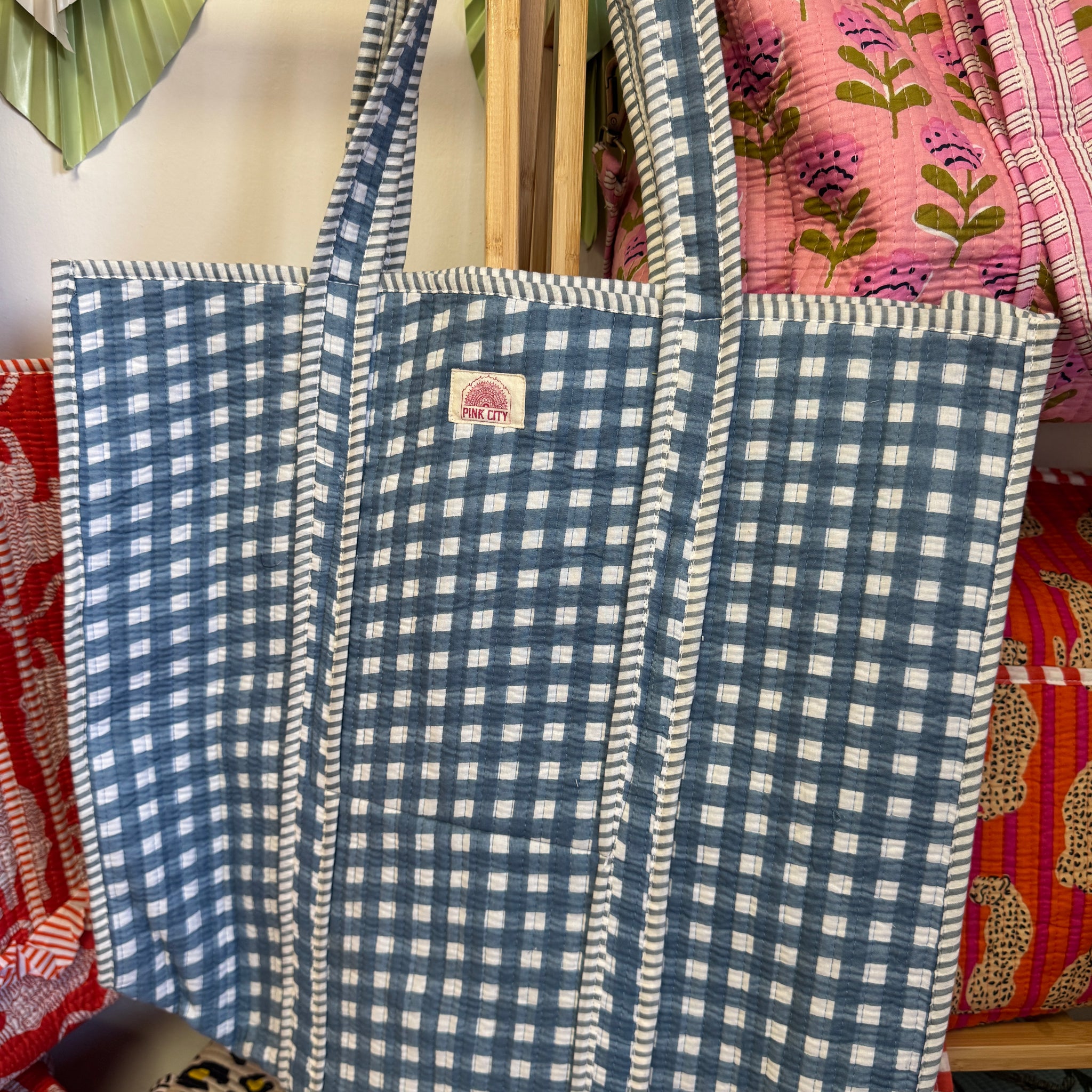 Gingham Blue Tote image 0