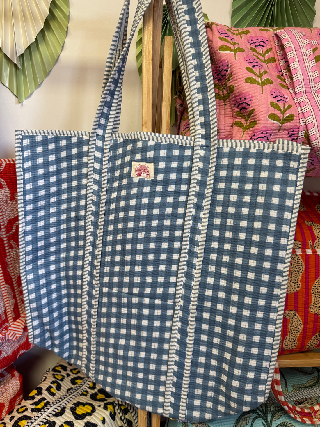 Gingham Blue Tote image 0