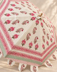 Pink Jaipur Motif Wooden Parasol
