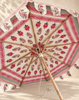 Pink Jaipur Motif Wooden Parasol