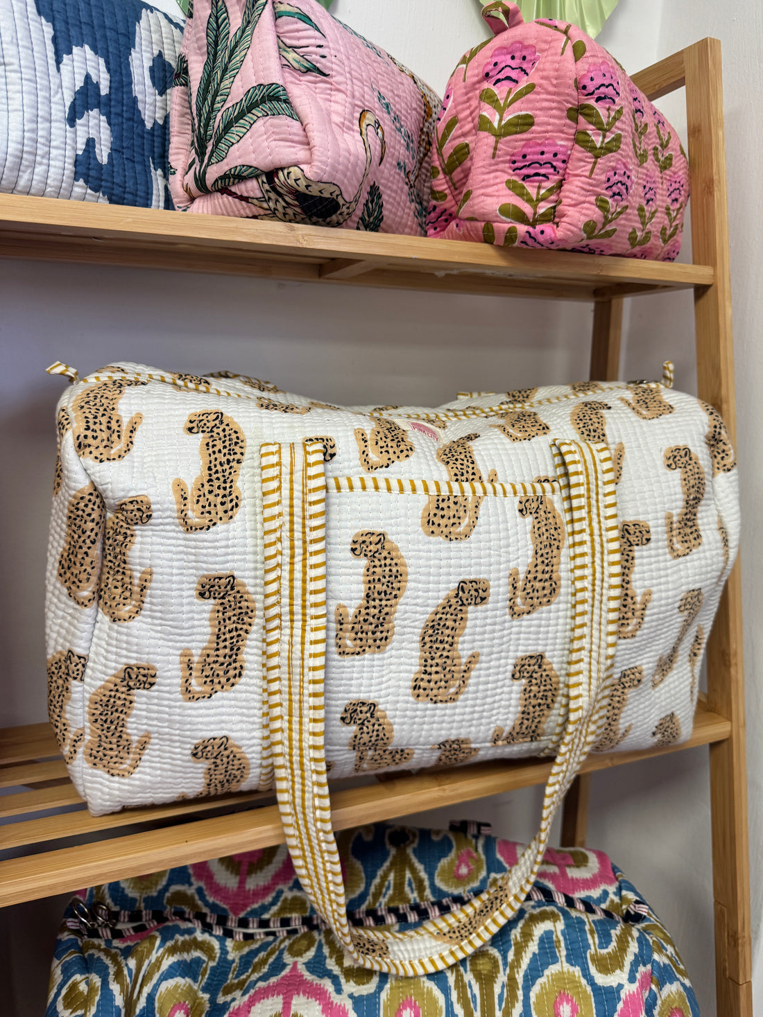 White Cheetah Weekend Bag image 0