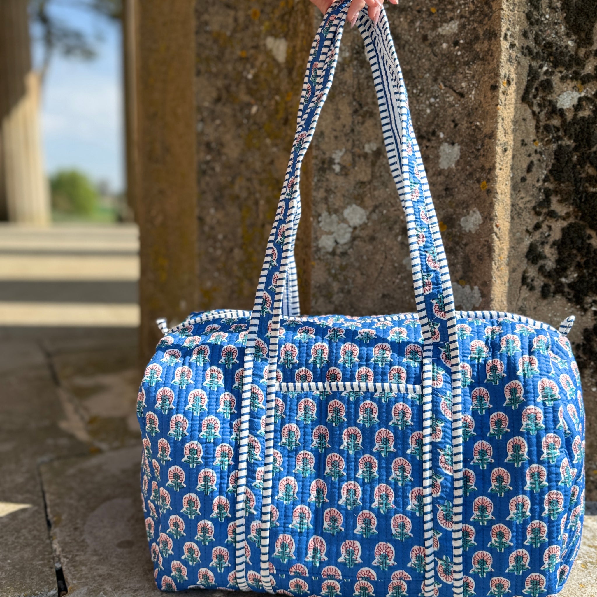Indigo Bloom Floral Duffle Bag image 0