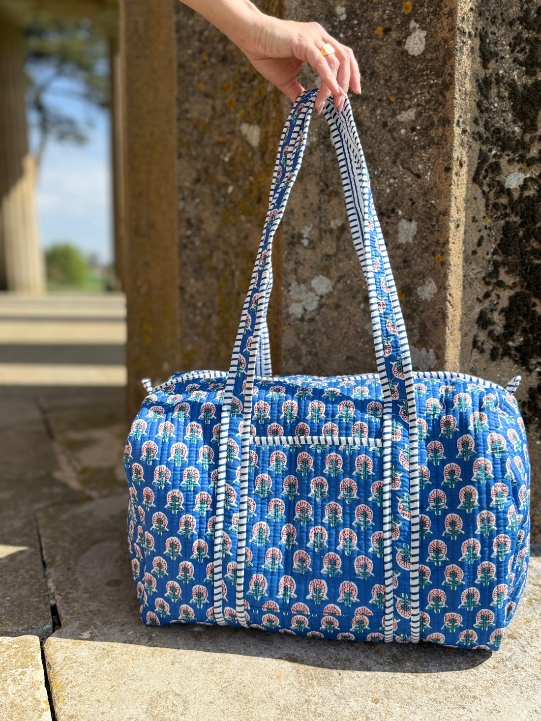 Indigo Bloom Floral Duffle Bag image 0