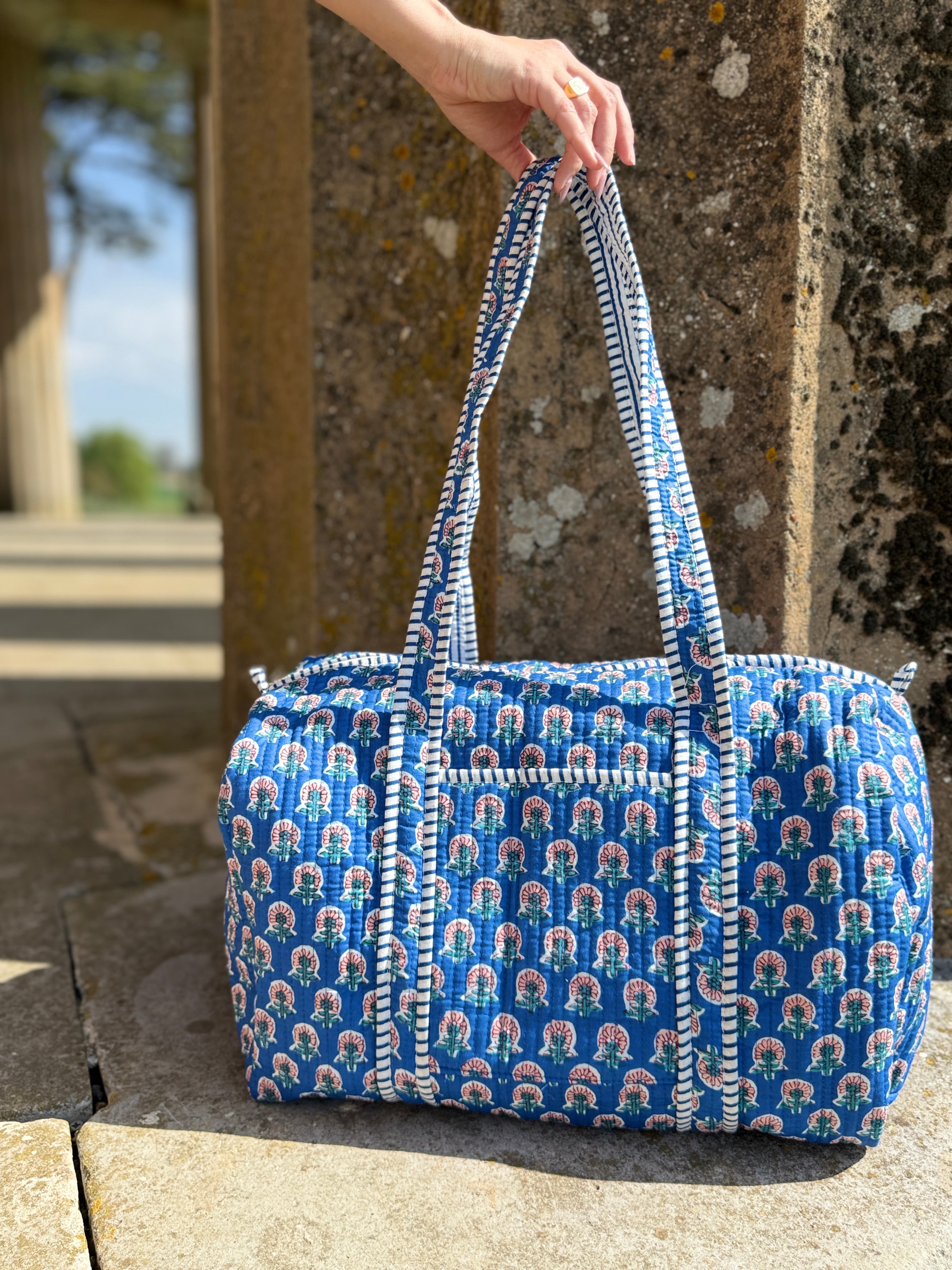 Indigo Bloom Floral Duffle Bag image 0