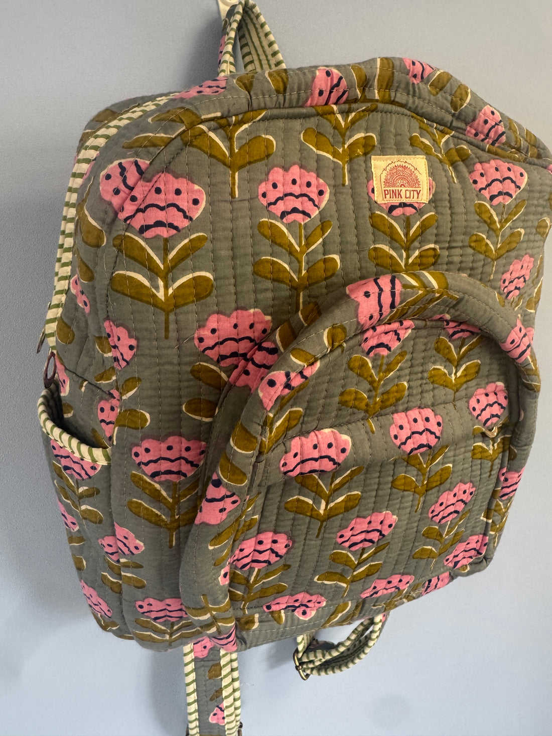 Grey and Lilac Poppy Backpack  image 0