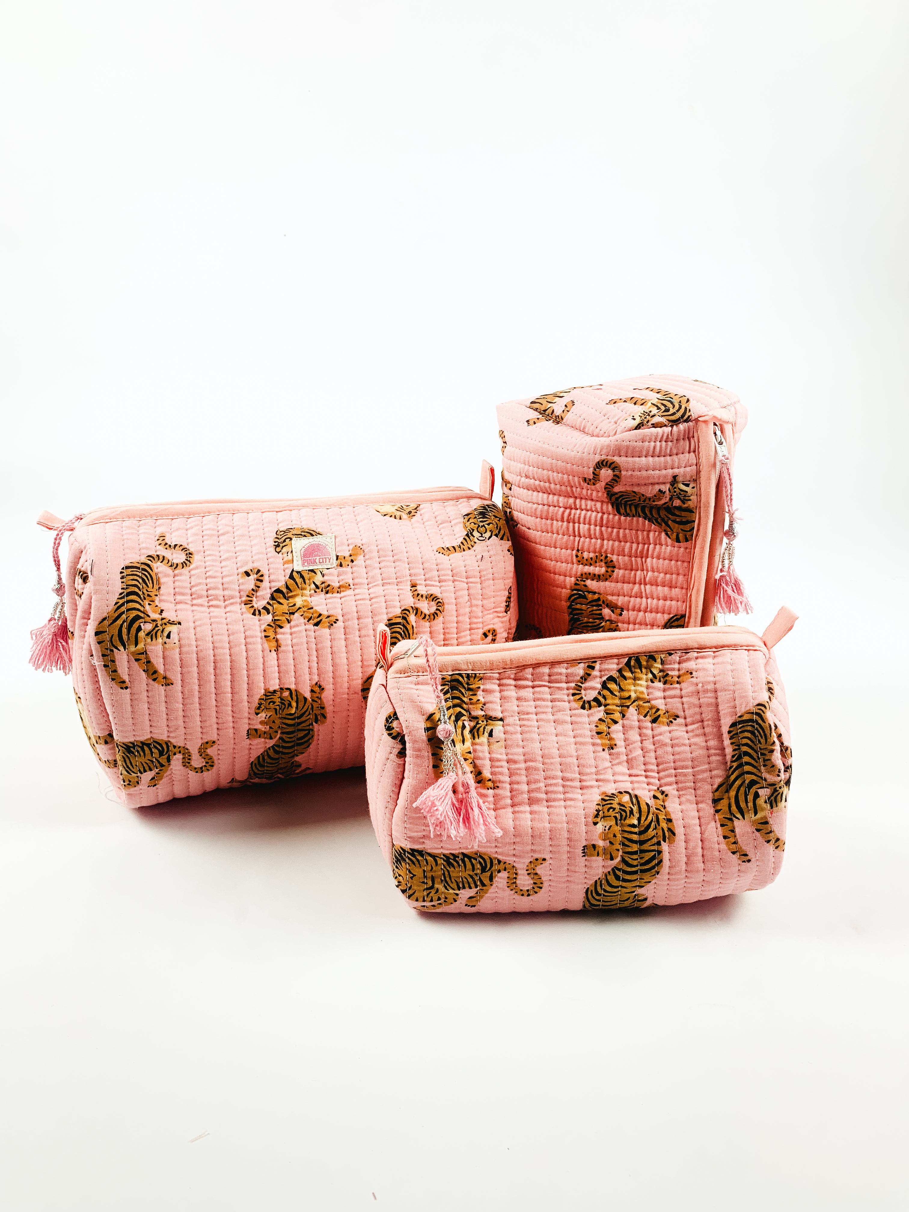 Pink Tiger set of 3 washbags