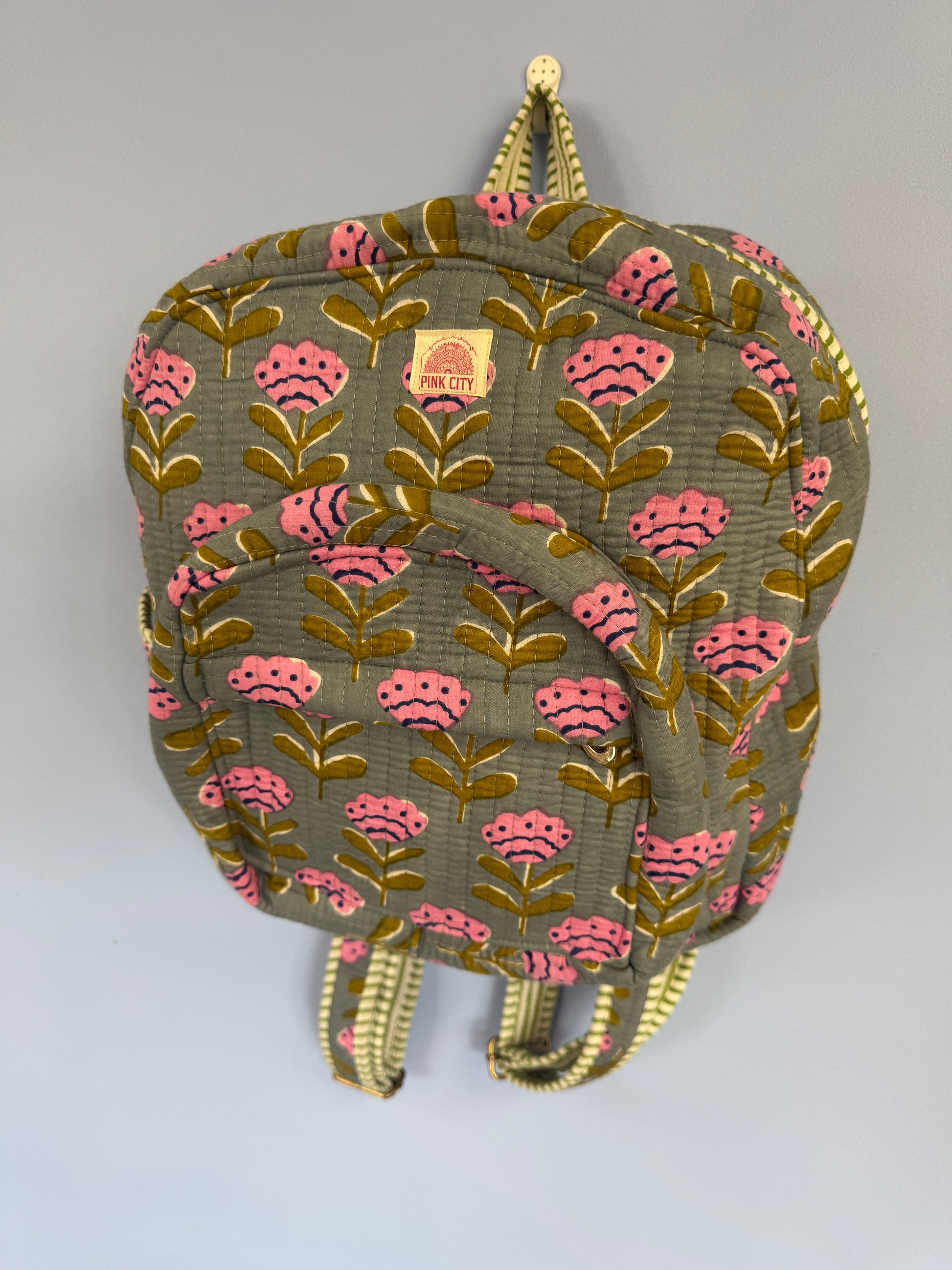 Grey and Lilac Poppy Backpack  image 2