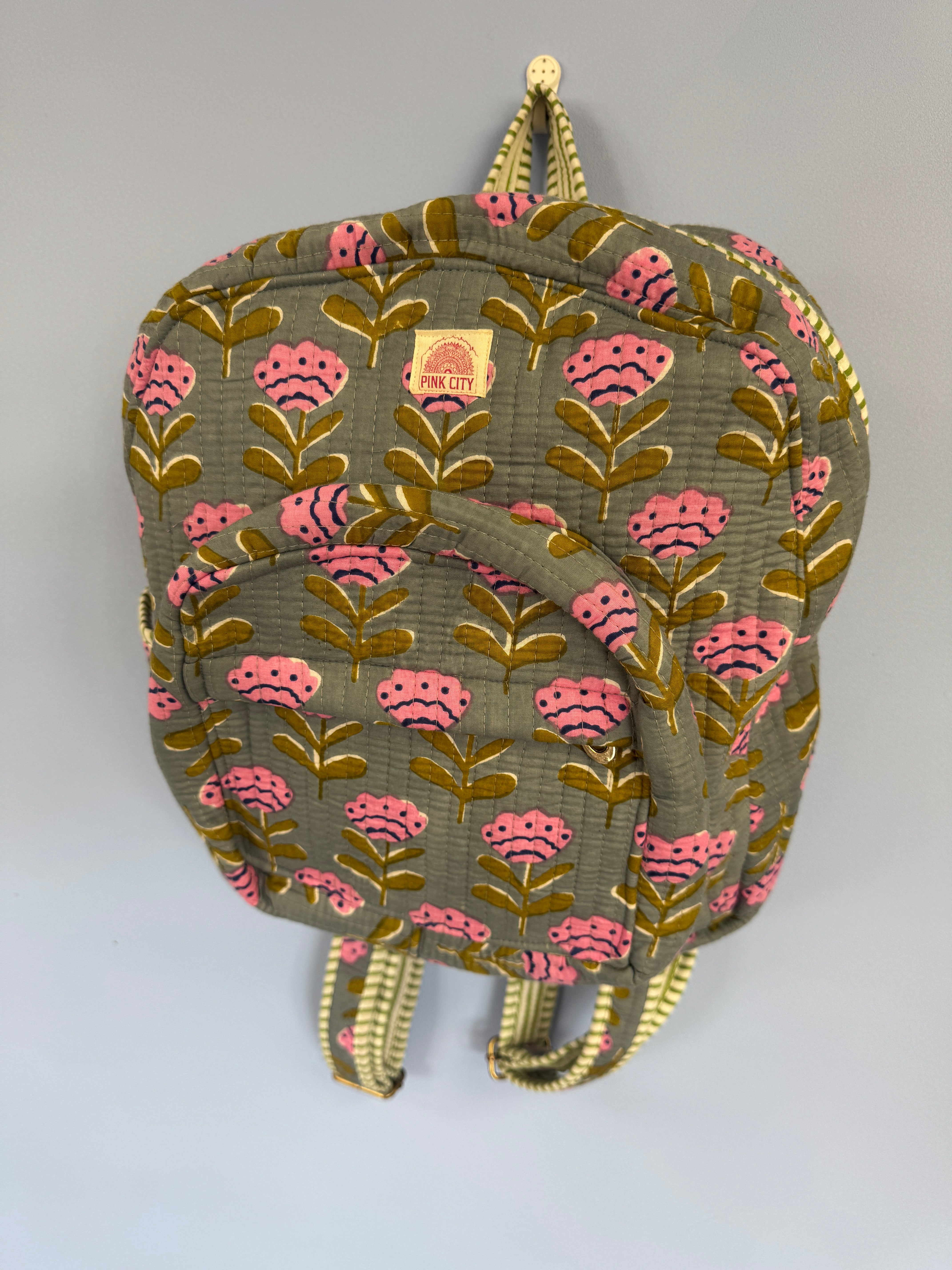 Grey and Lilac Poppy Backpack  image 2