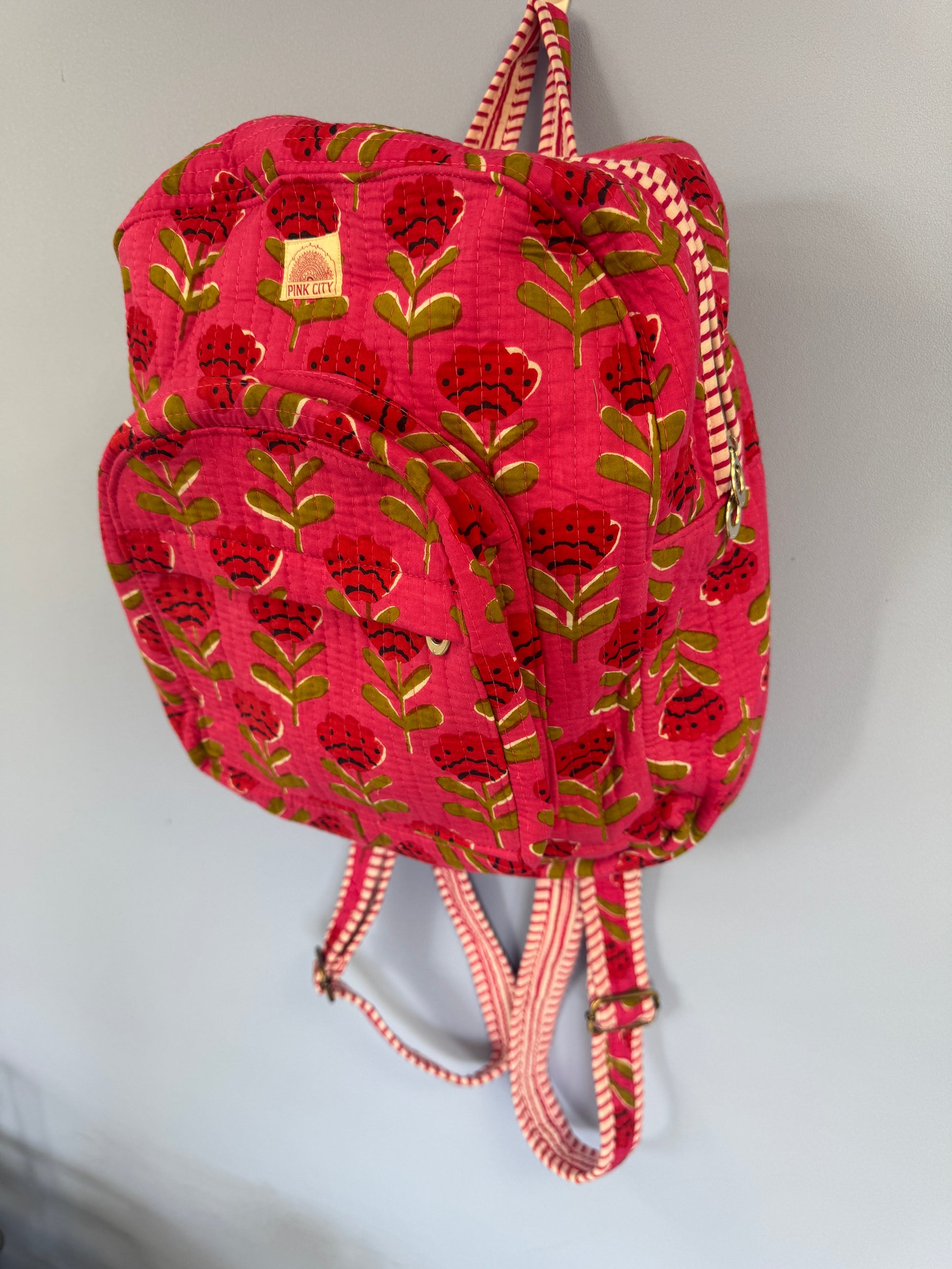 Pink Poppy quilted backpack  image 2