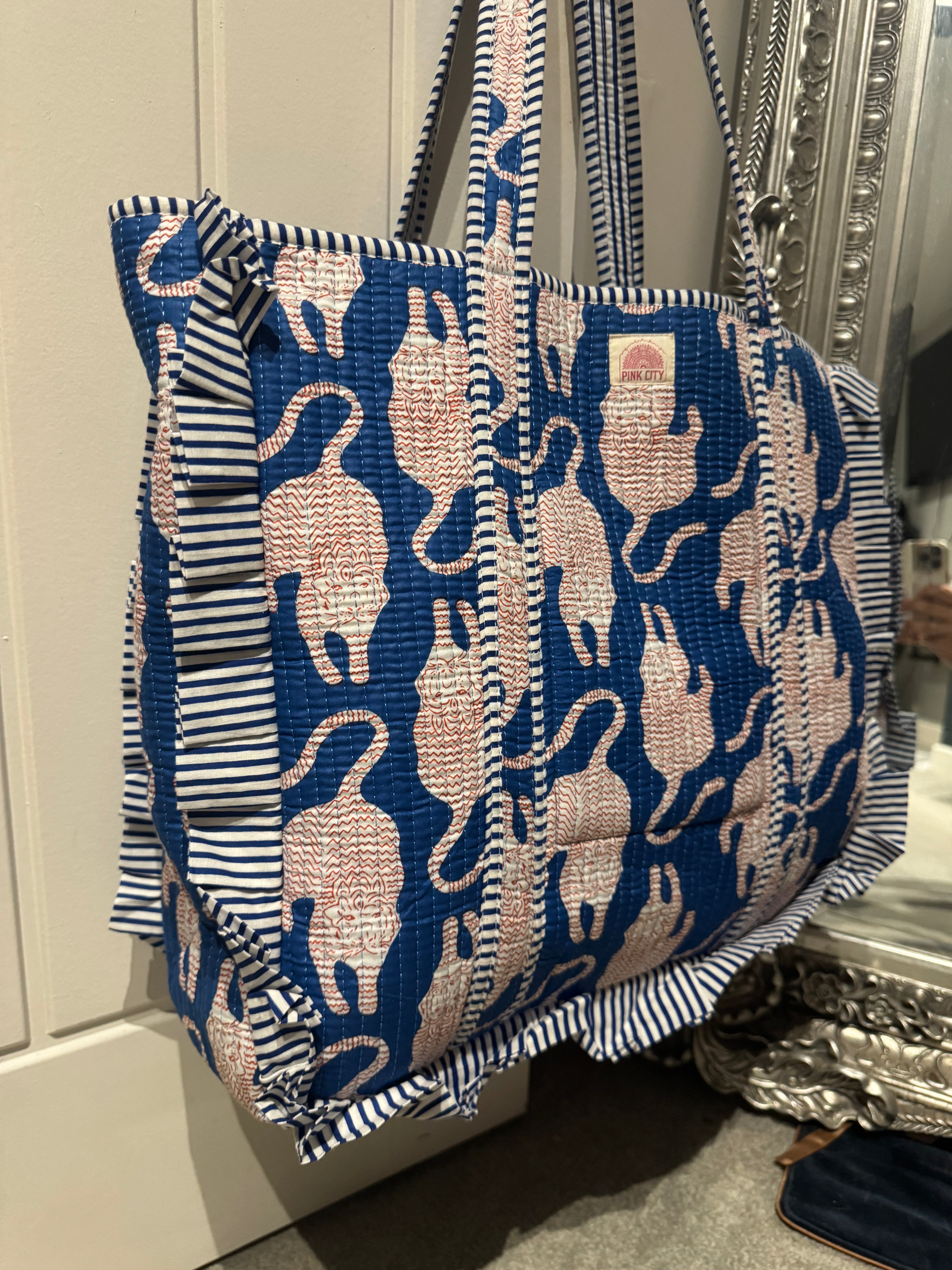 Blue Tiger Frill Tote  image 1