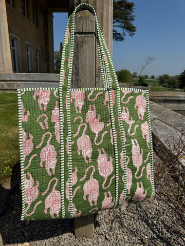 Olive Prowl Reversible Tote image 0