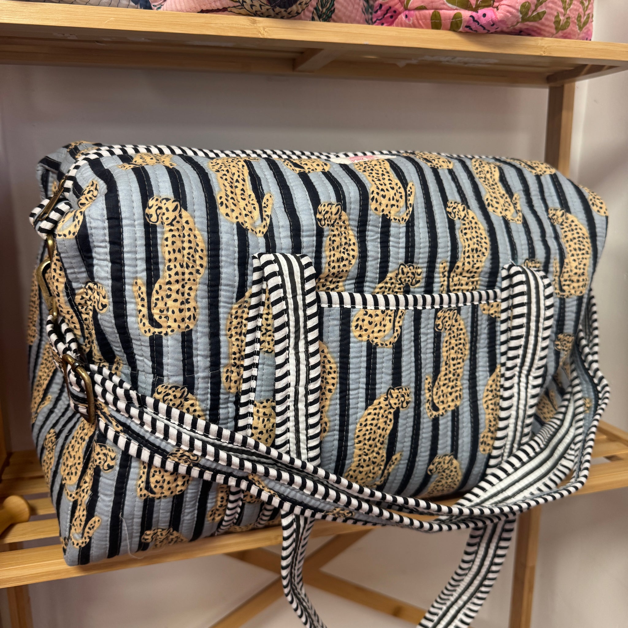 Black & Grey Cheetah Weekend Bag image 0