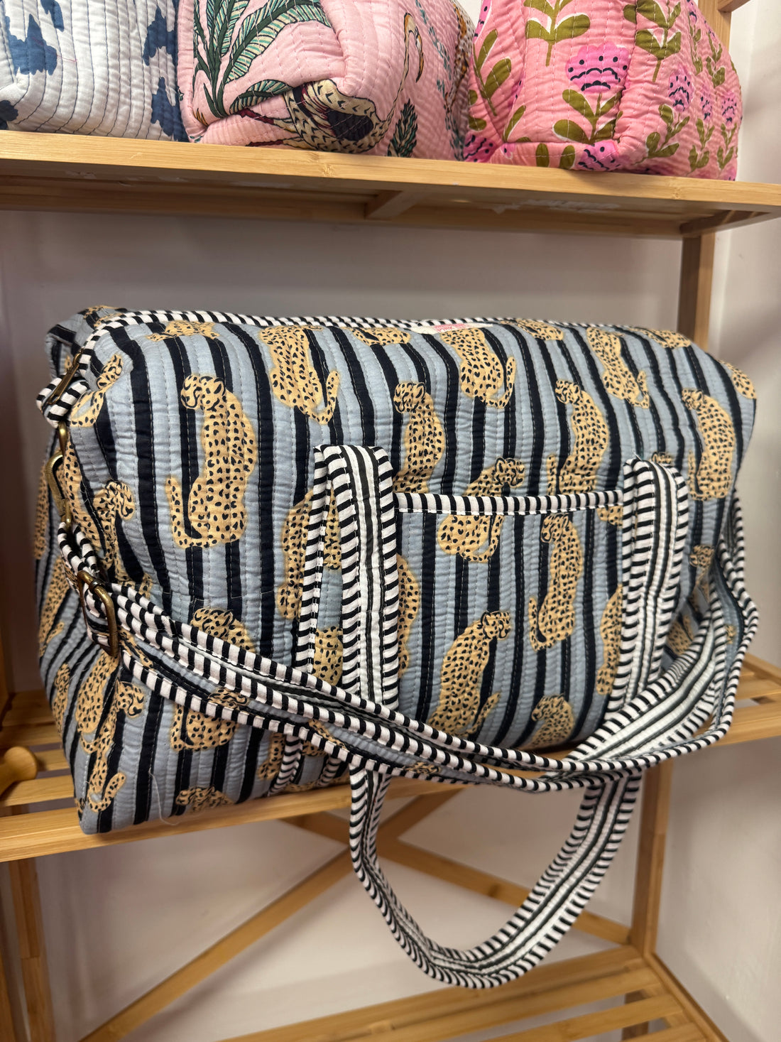 Black & Grey Cheetah Weekend Bag image 0