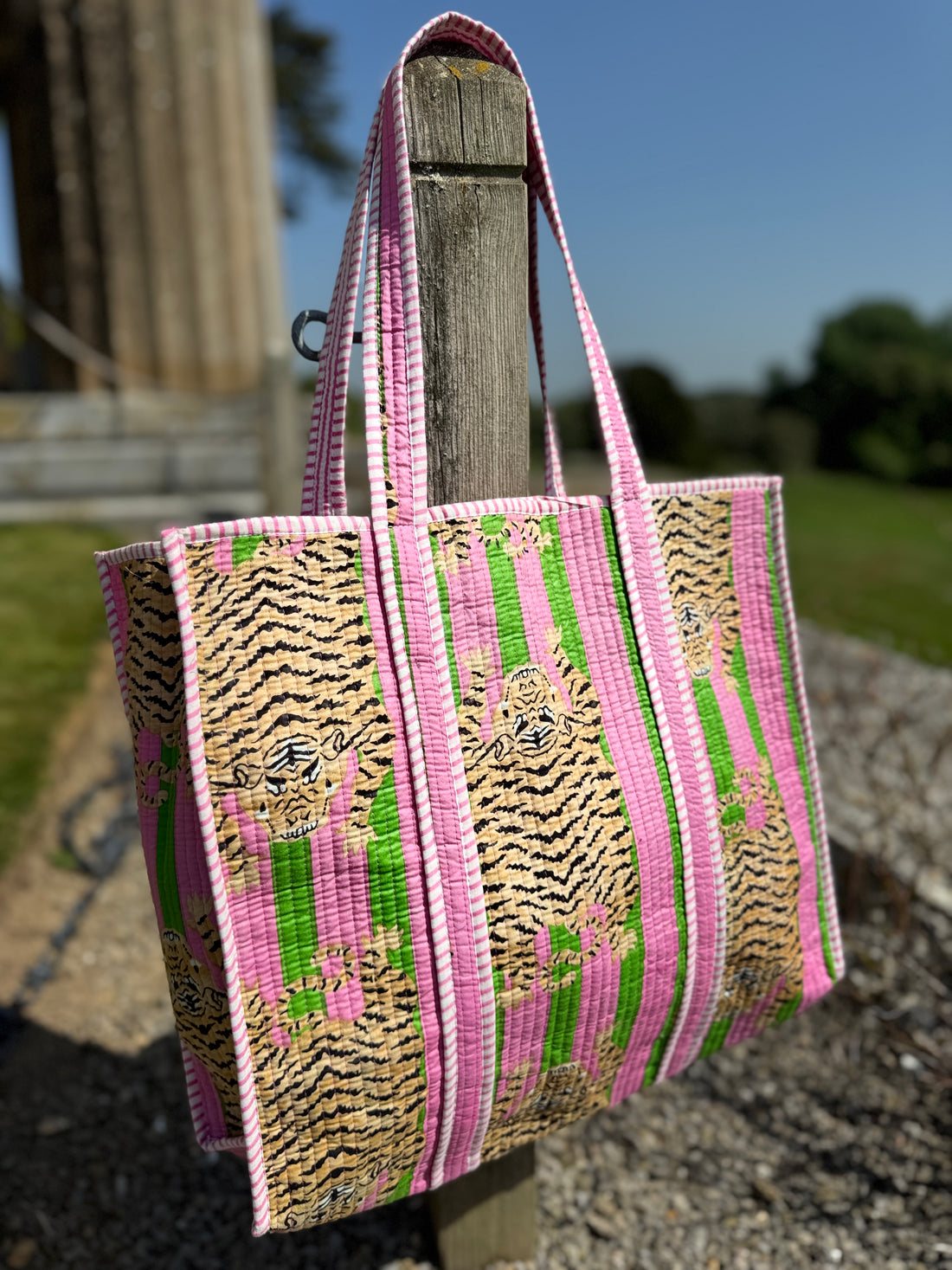 Pink Tibetan Tiger Reversible Tote image 0
