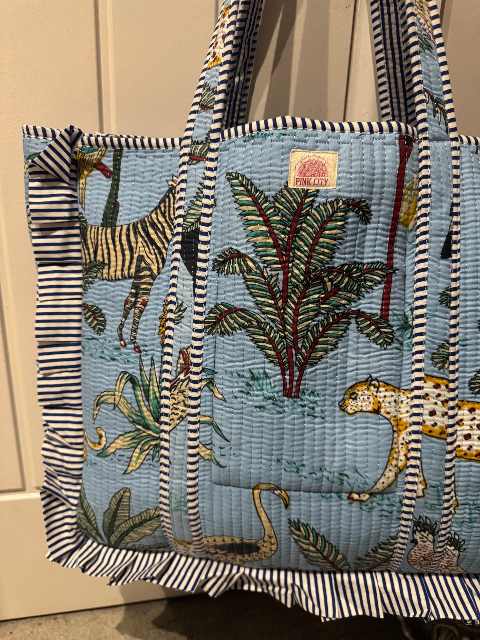 Light Blue Jungle Frill Tote  image 1