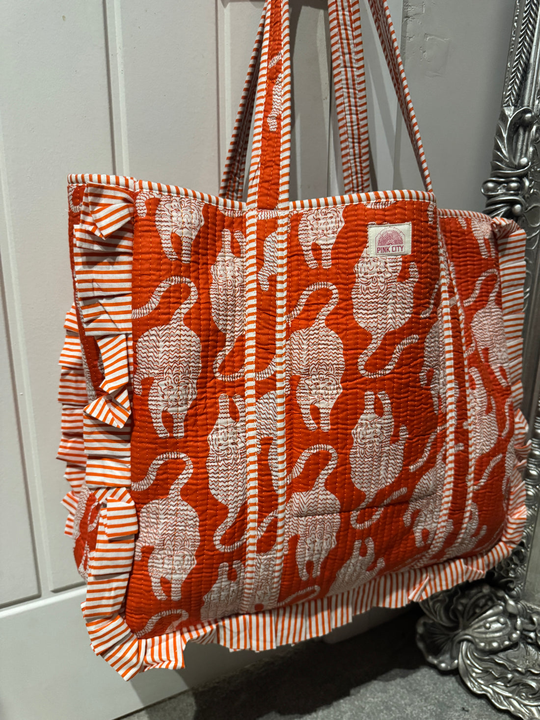Orange Flame Tiger Frill Tote  image 0
