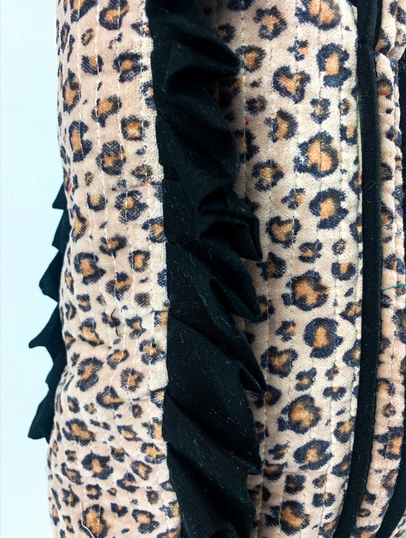 Velvet Leopard Frill Tote