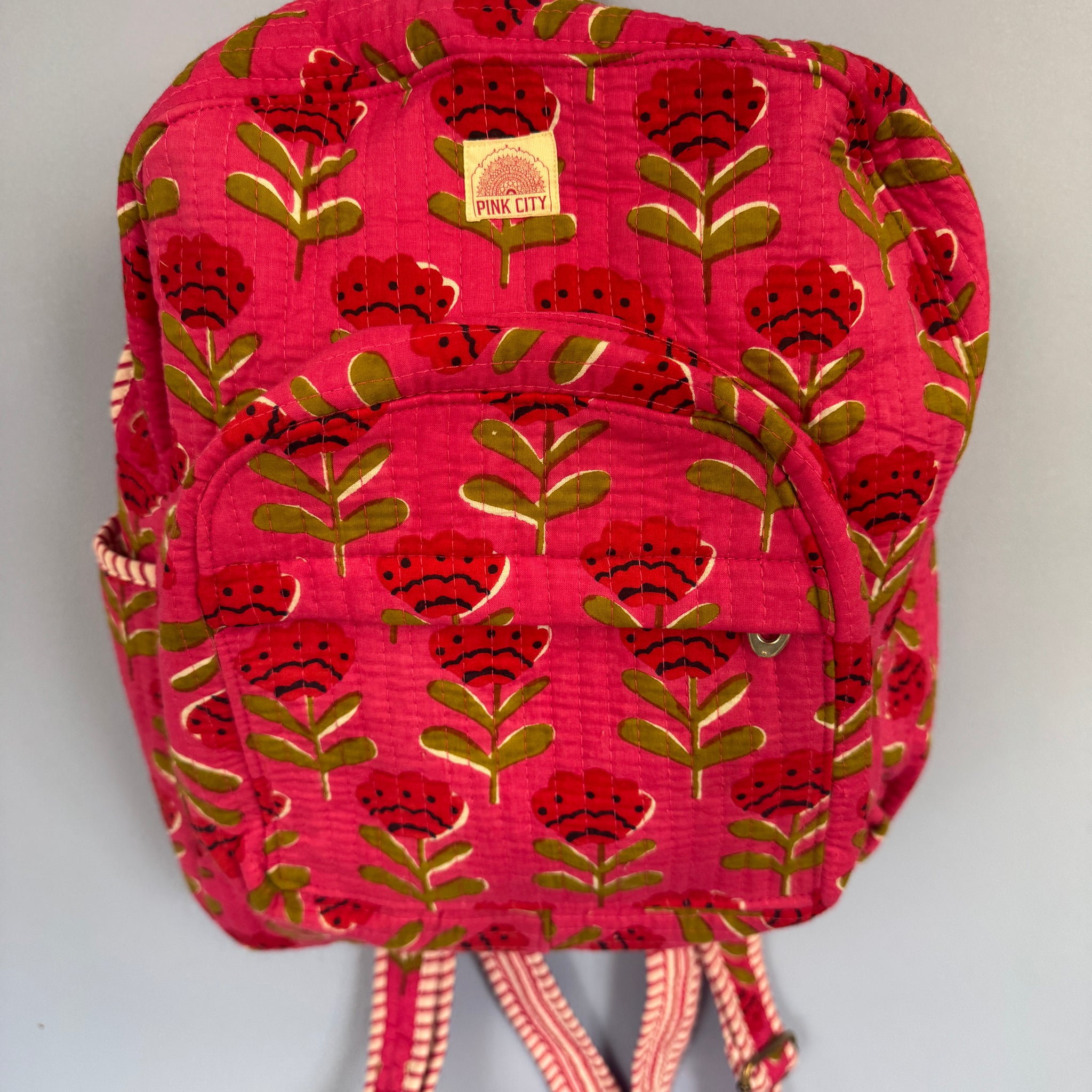 Pink Poppy quilted backpack  image 0