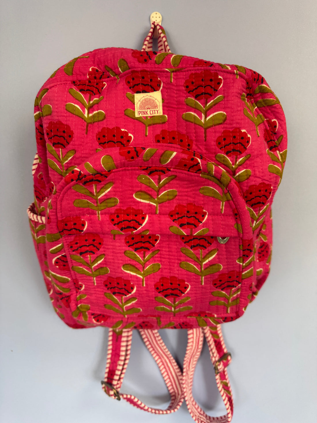 Pink Poppy quilted backpack  image 0