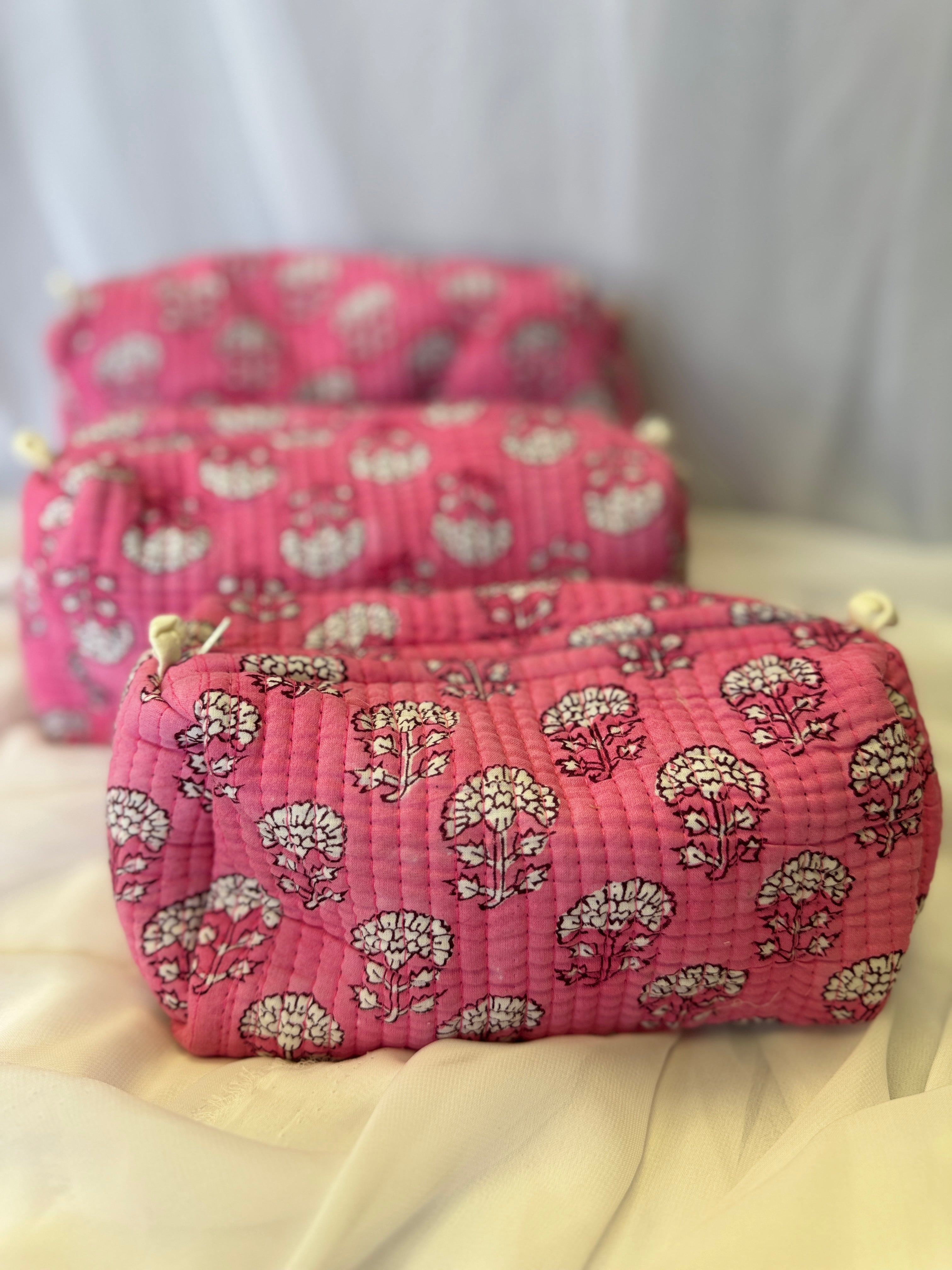 Trio set - Pink Floral Washbag image 2