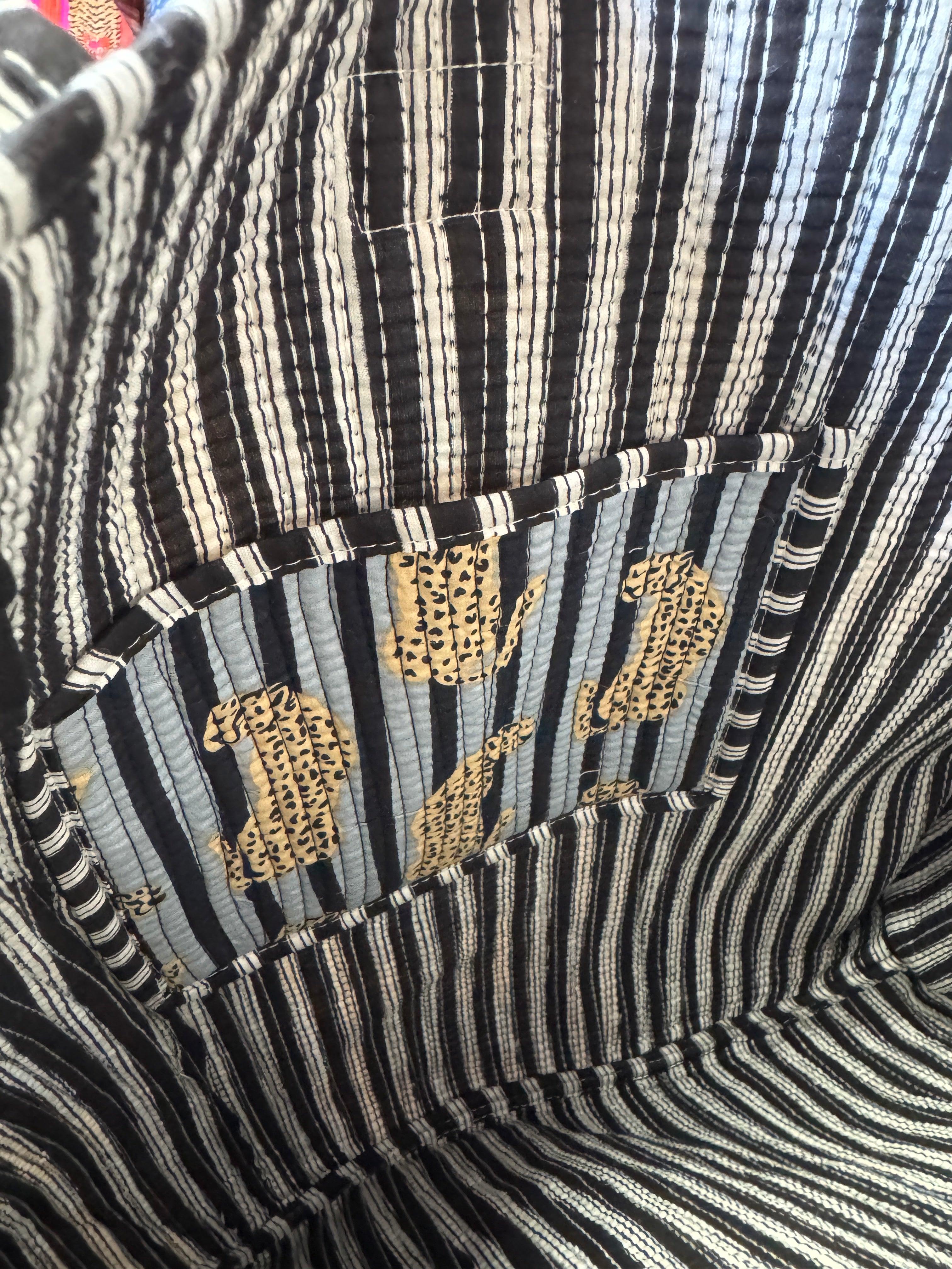 Grey & Black Striped Cheetah Tote image 1