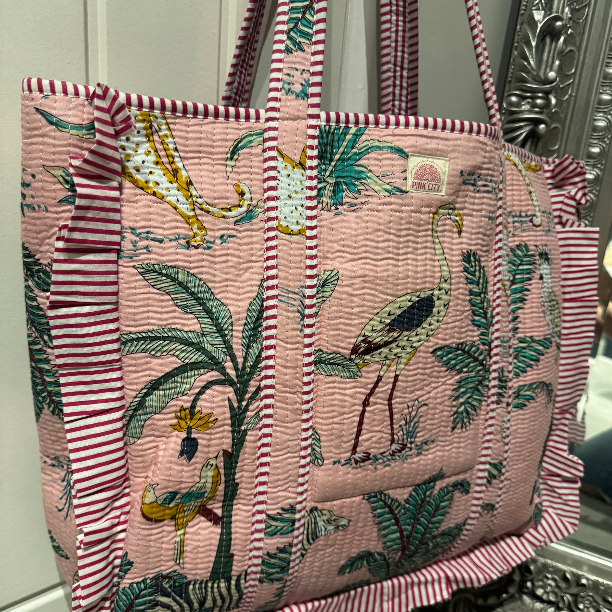 Light Pink Jungle Frill Tote  image 0