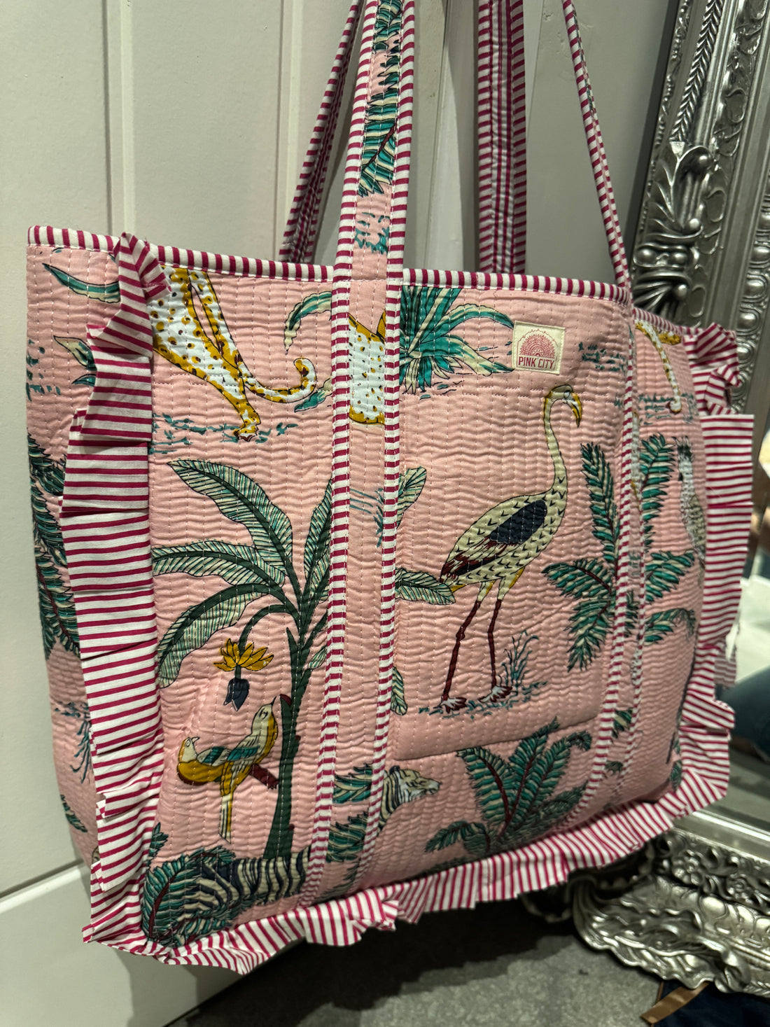Light Pink Jungle Frill Tote  image 0