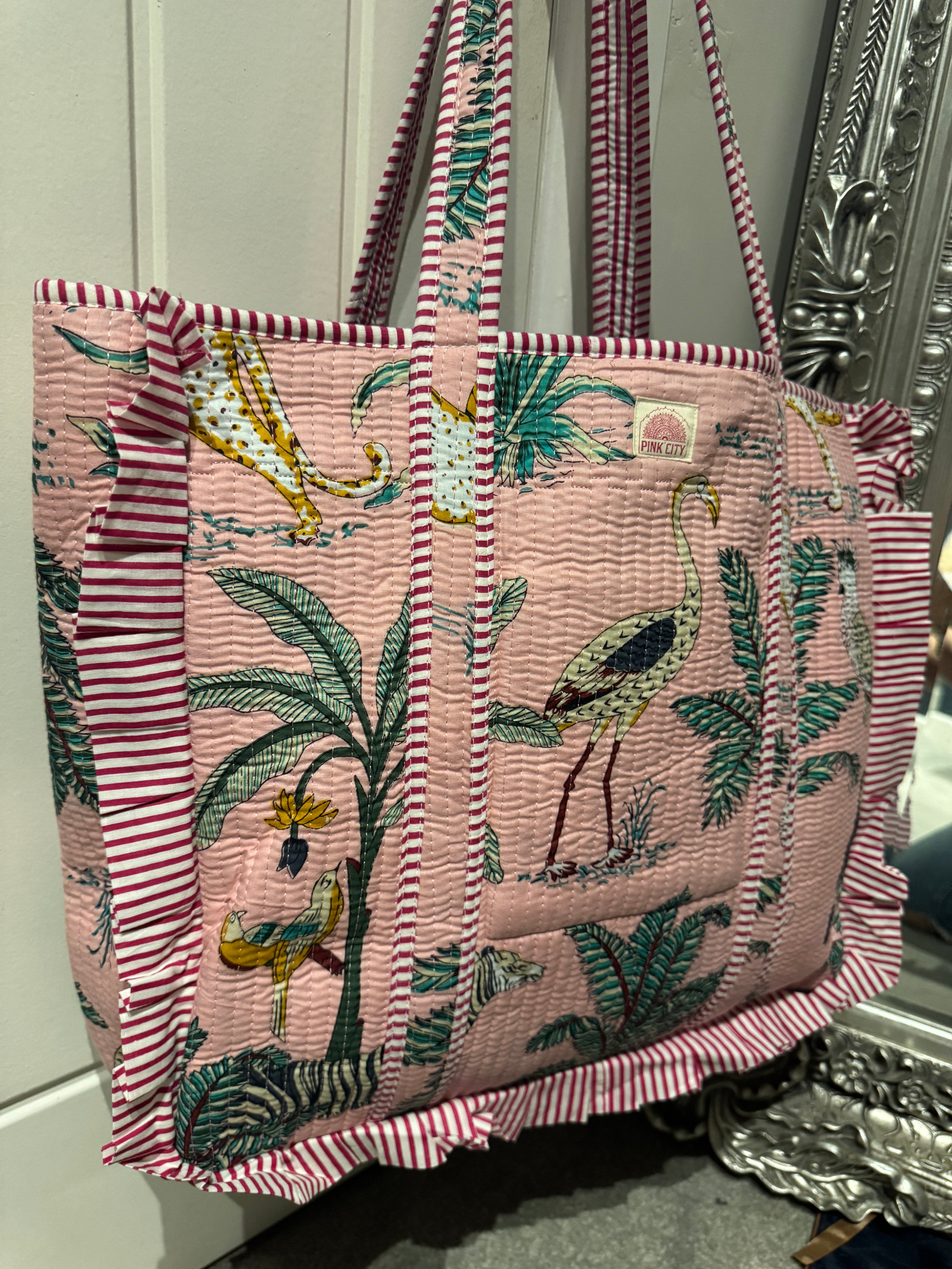 Light Pink Jungle Frill Tote  image 0
