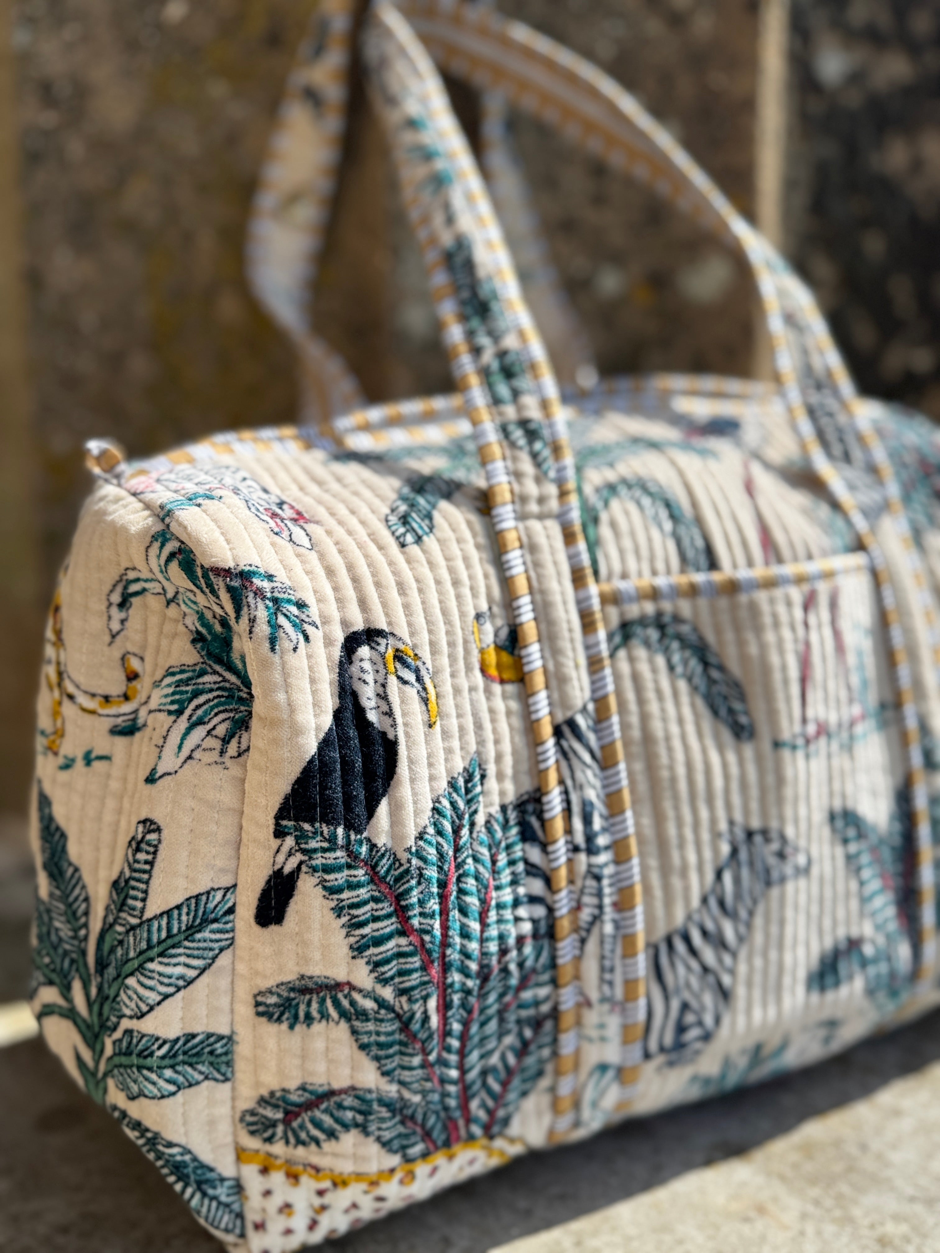 Toucan Tango Velvet Duffle Bag image 1