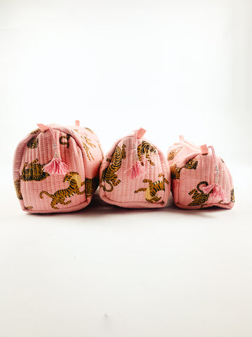 Pink Tiger set of 3 washbags
