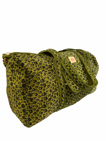 Velvet Green Leopard Weekend Bag