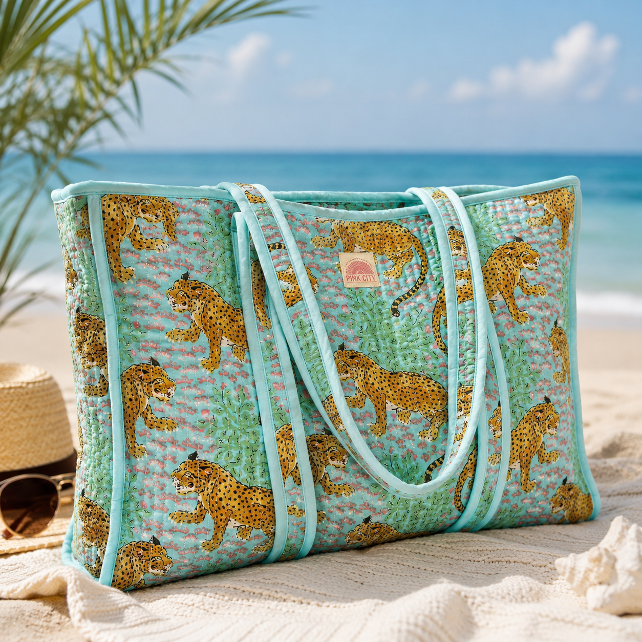Leopard Lagoon Large Tote