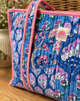 Blue Patchwork Midi Tote