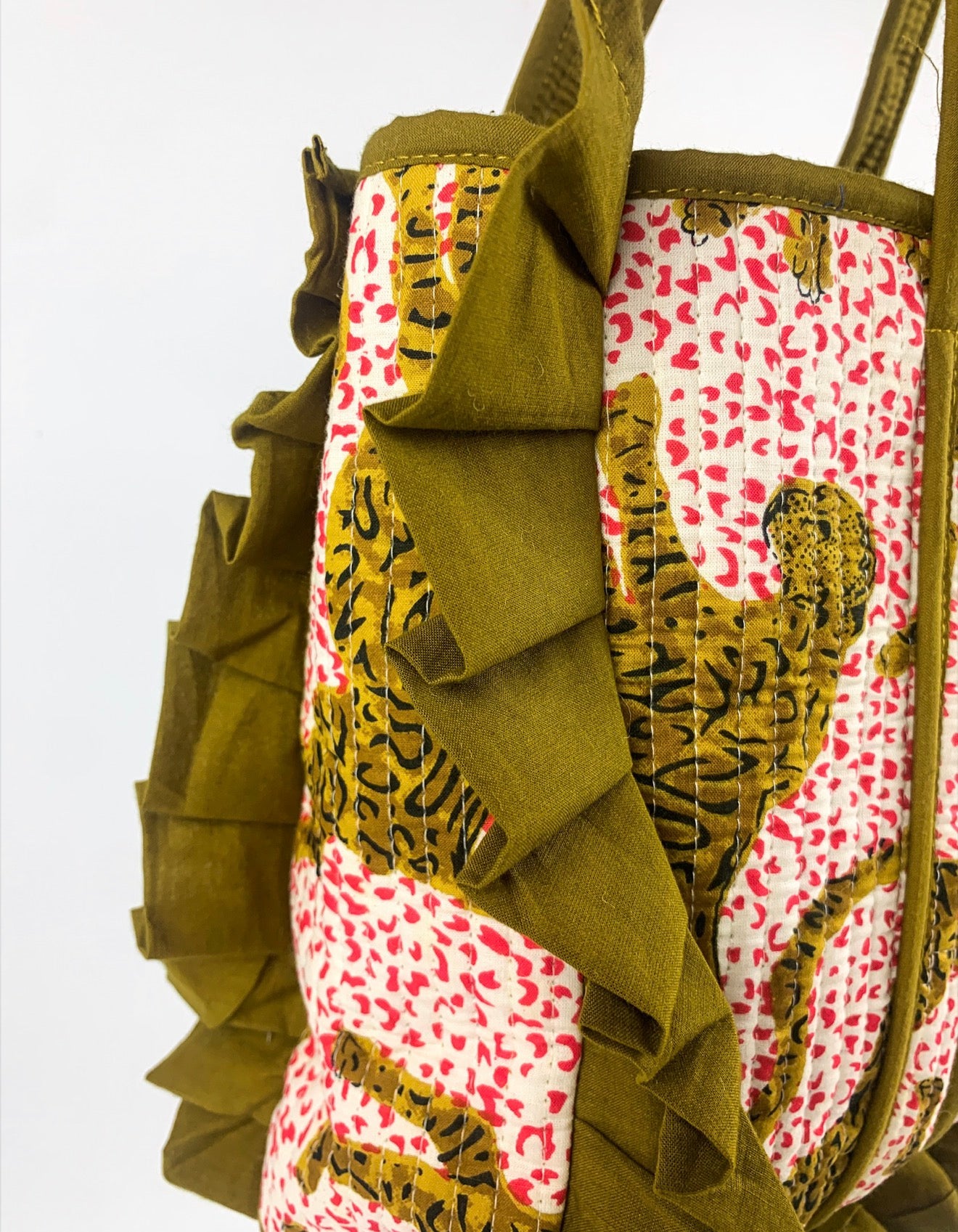 Red Spot Leopard Frill Tote