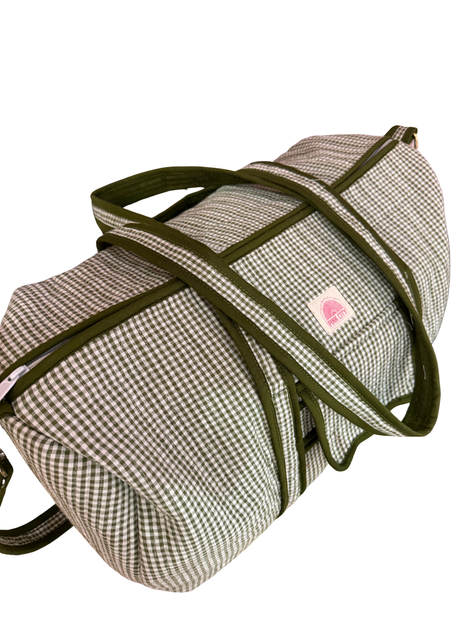 PRE ORDER Green Gingham Weekend Bag