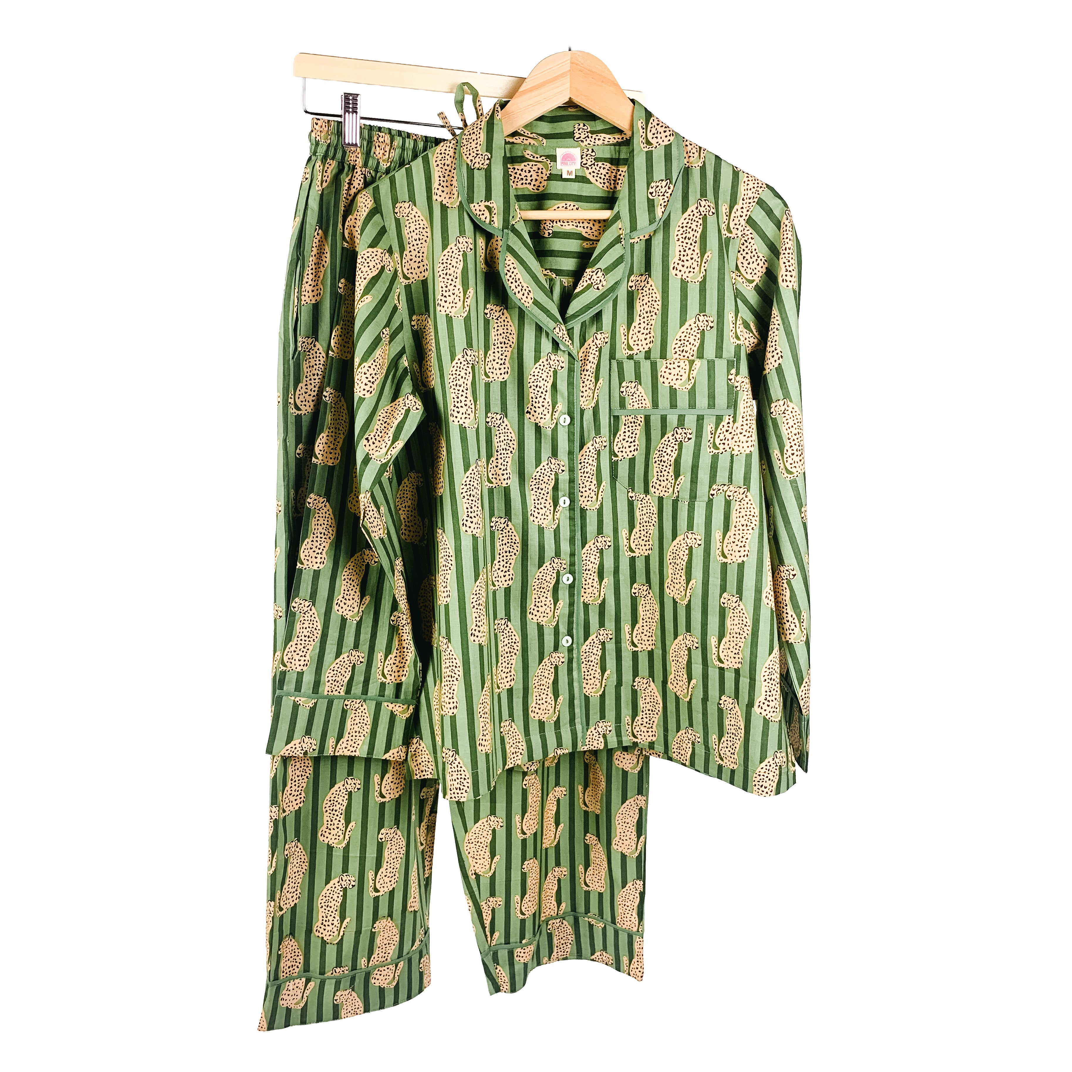 Khaki Green Cheetah Pyjamas