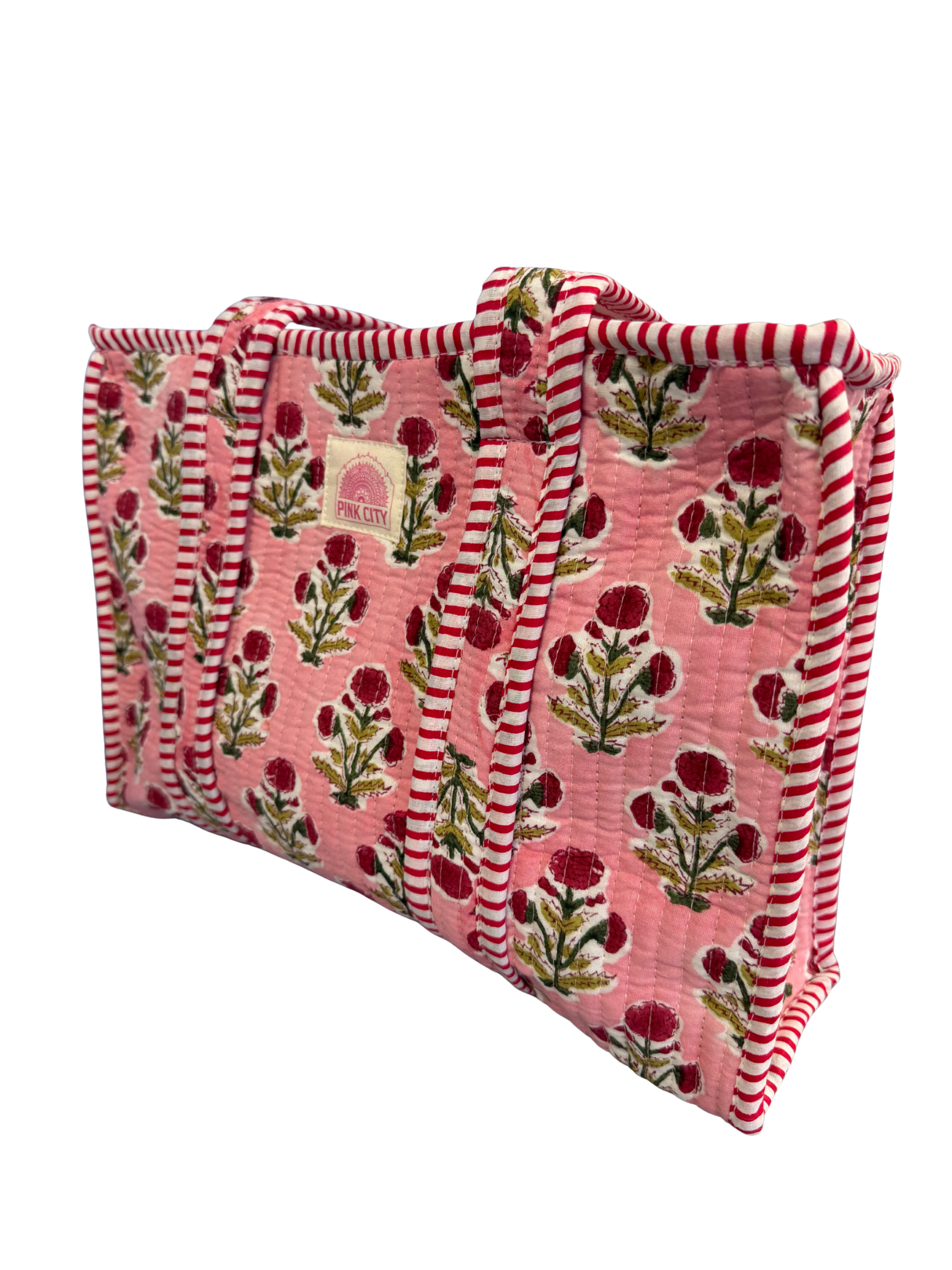 Zipped Pink Boota Midi Tote