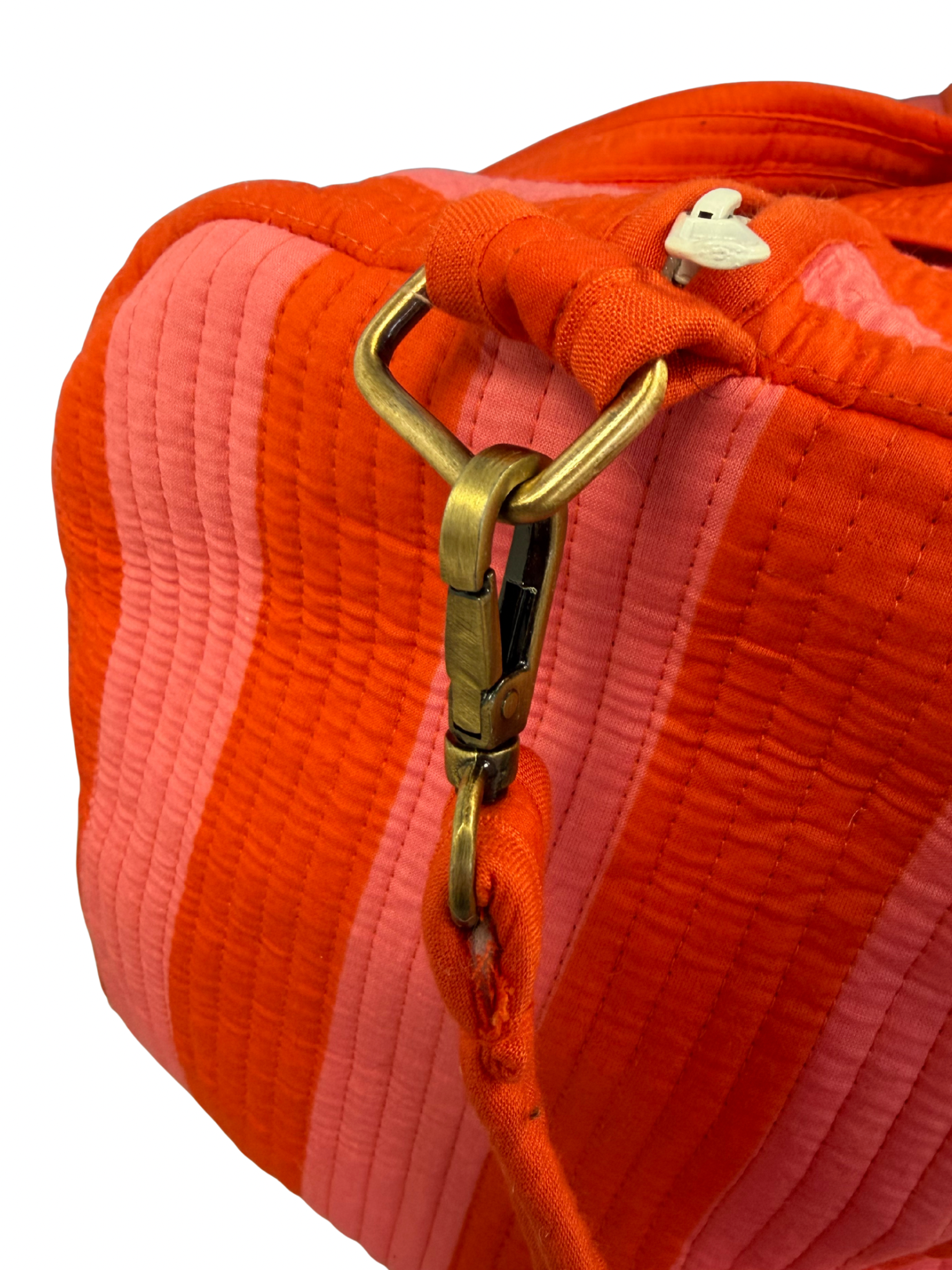 Orange and Pink Stripe Weekend Bag