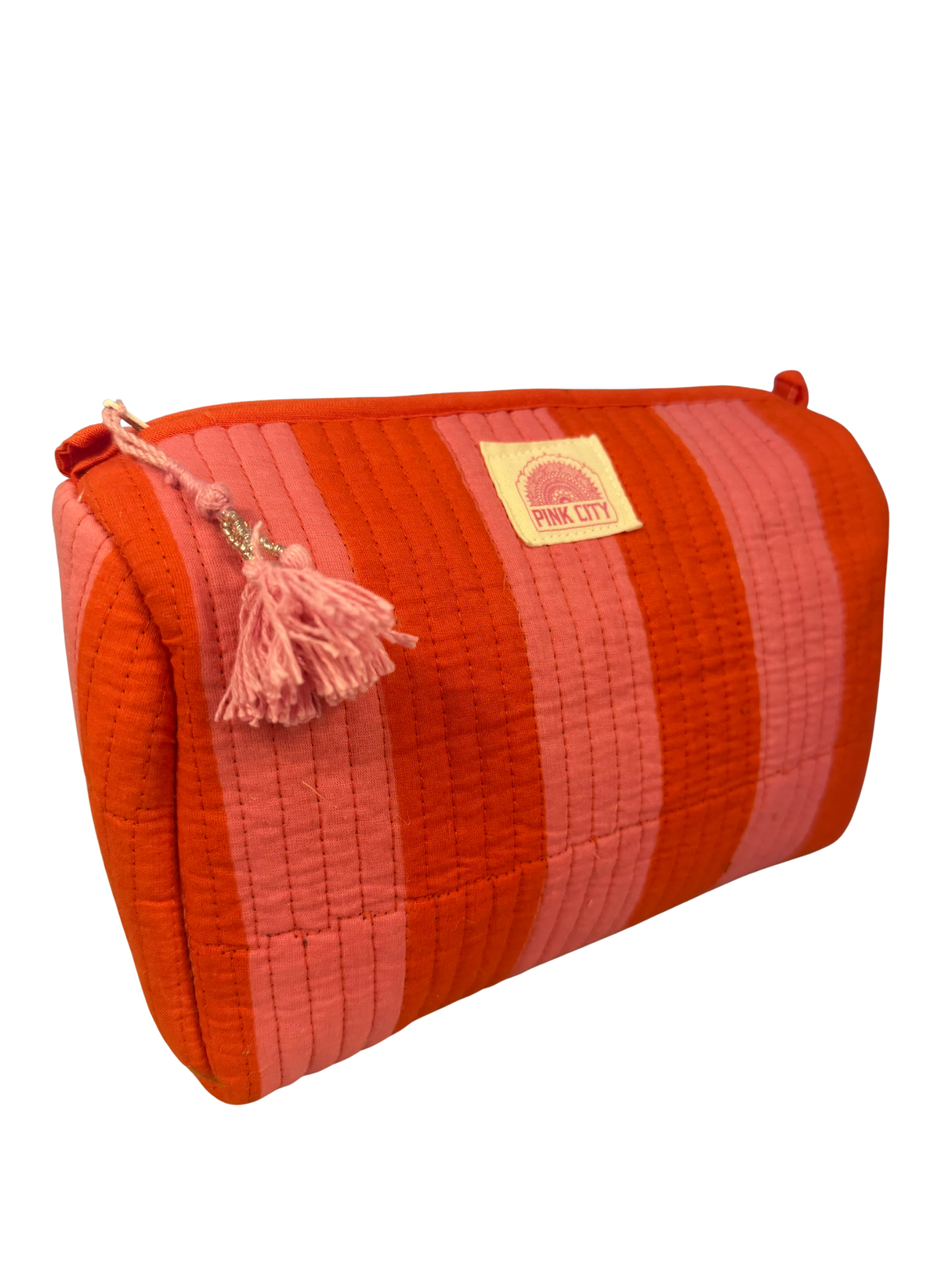 Orange and Pink Stripe Set of 3 Washbag
