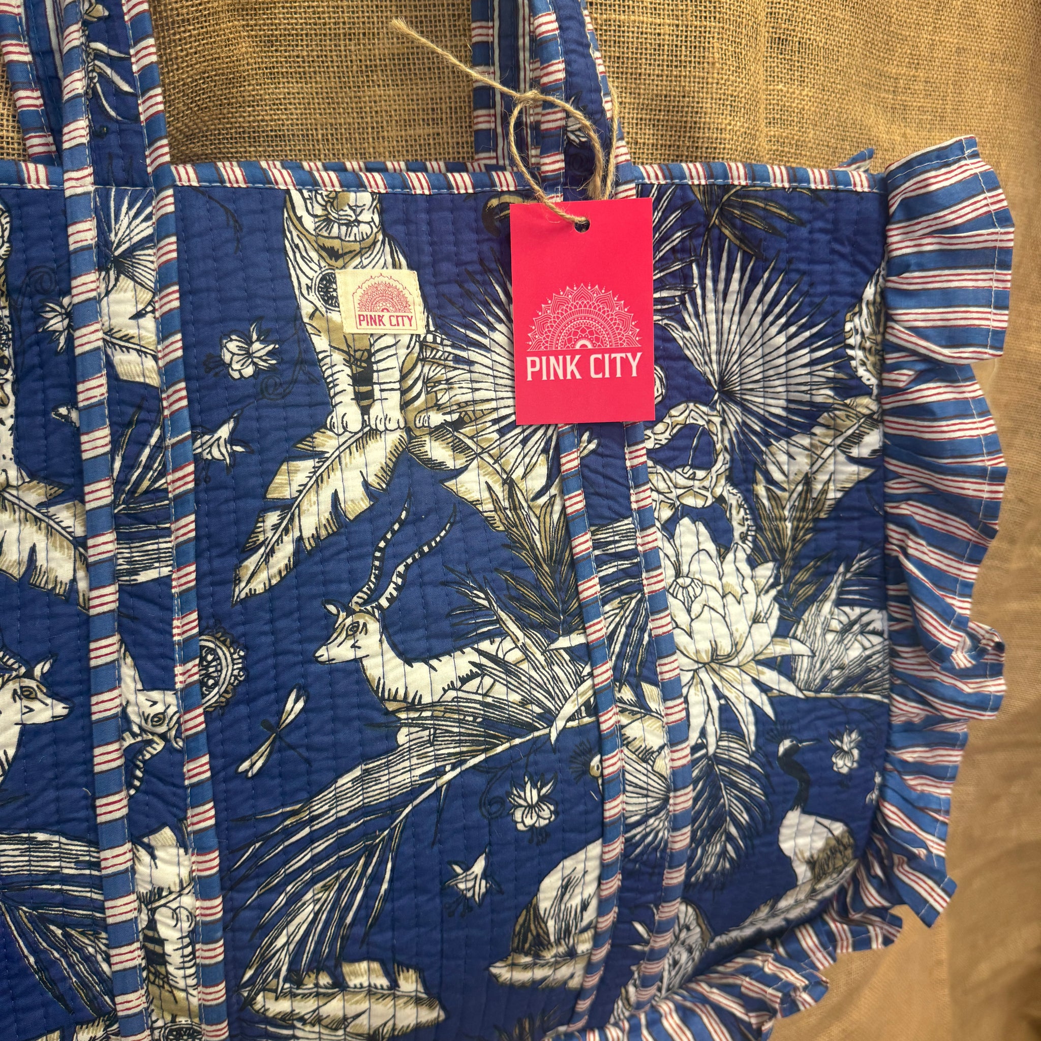 Blue Jungle Frill Tote