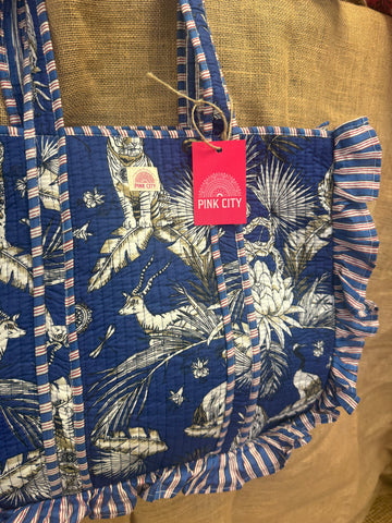 Blue Jungle Frill Tote