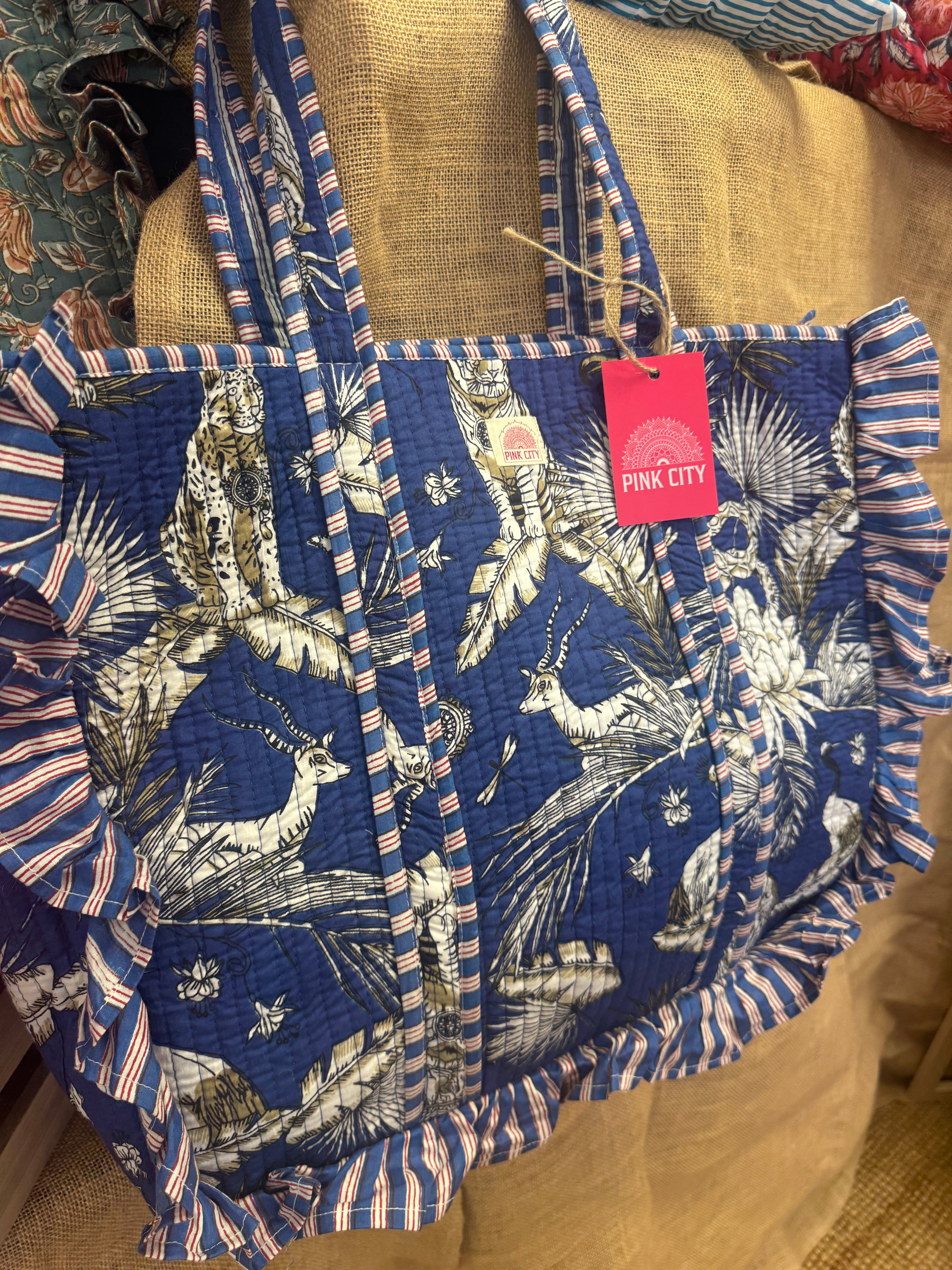 Blue Jungle Frill Tote