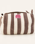 Mocha Stripe Set of Three Wash bags