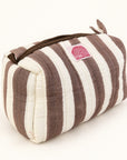 Mocha Stripe Set of Three Wash bags