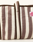 Mocha Stripe Large Tote