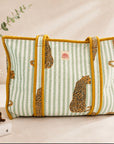 Sage Leopard Large Tote